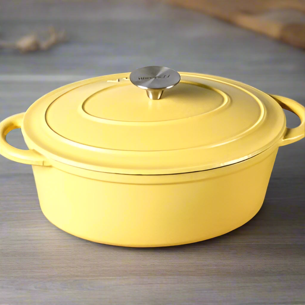 cocotte en fonte emmaillée jaune