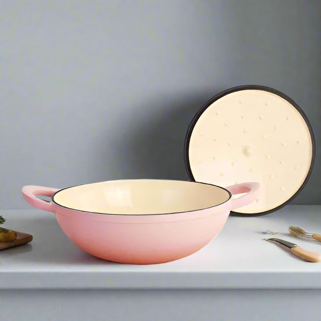 cocotte en fonte rose 26 cm émaillée