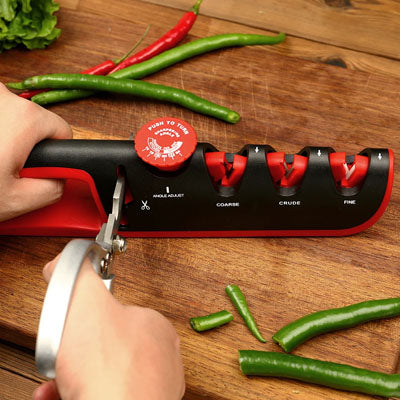 affuteur de couteaux lame professionnel noir  rouge