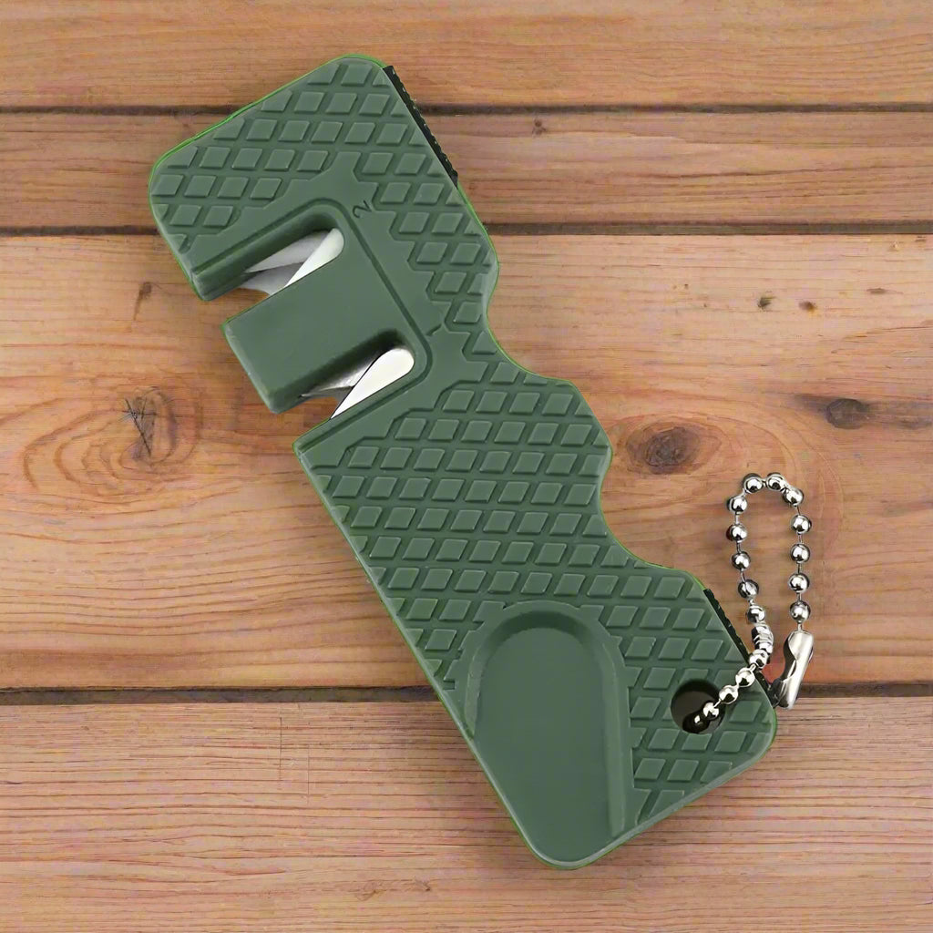 Affuteur de couteaux vert pour survie en plein air