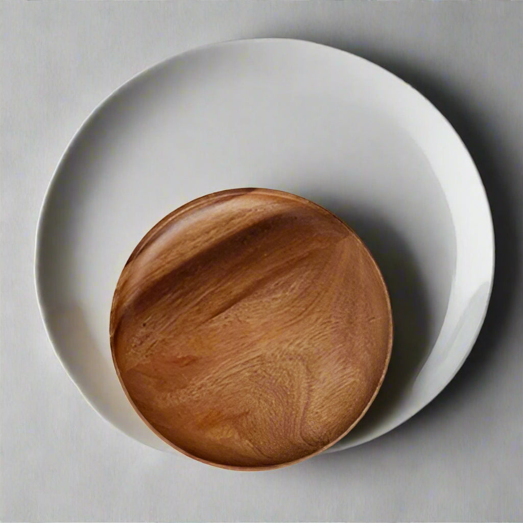 assiette en bois 25 cm