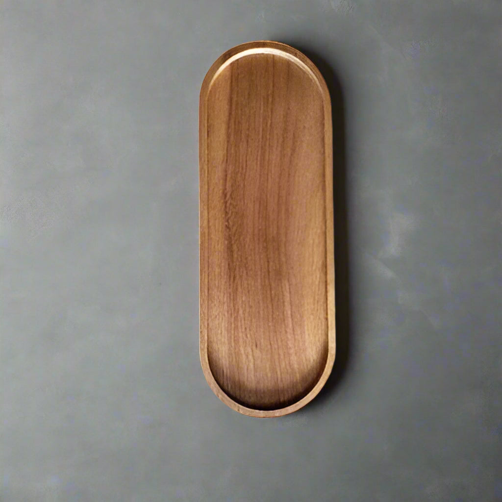 assiette en bois ovale 29 cm