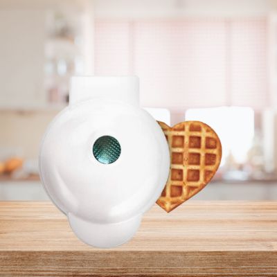 mini gaufrier blanc cœur