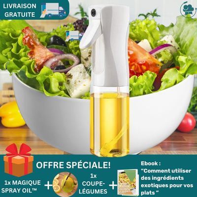 Cadeau-cuisine-bouteille -huile -cuisine -spray-blanc