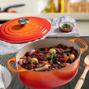 cocotte en fonte 28 cm 5 litres orange