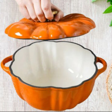 Cocotte en fonte citrouille desingn