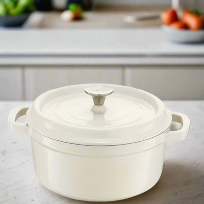 Cocotte en fonte ronde 3L blanche