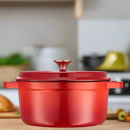cocotte en fonte ronde rouge