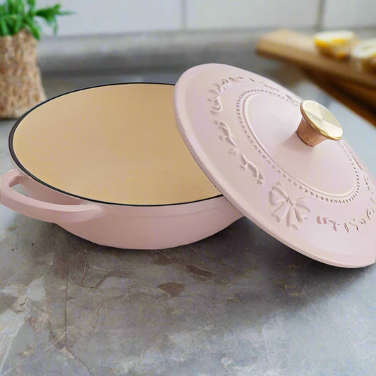 cocotte en fonte rose 26 cm design