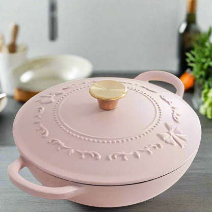 cocotte en fonte rose 26cm