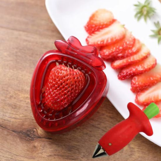 Coupe fruit fraise équeutez tranchez