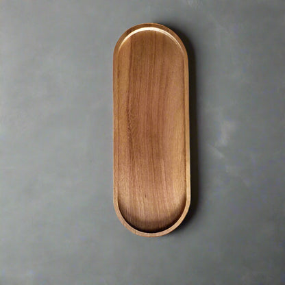 assiette en bois ovale 29 cm