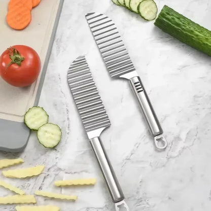 coupe frites ondulees acier inoxydable