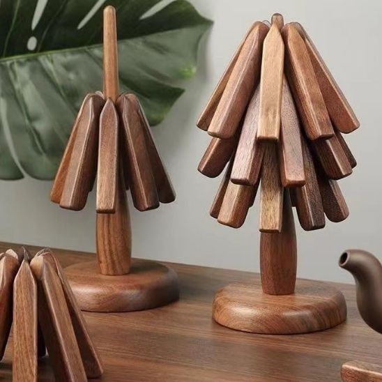 dessous de plat bois naturel fonce