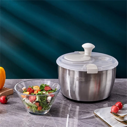 essoreuse à salade inox grande capacité 5L pratique