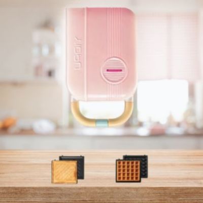 gaufrier multifonction rose